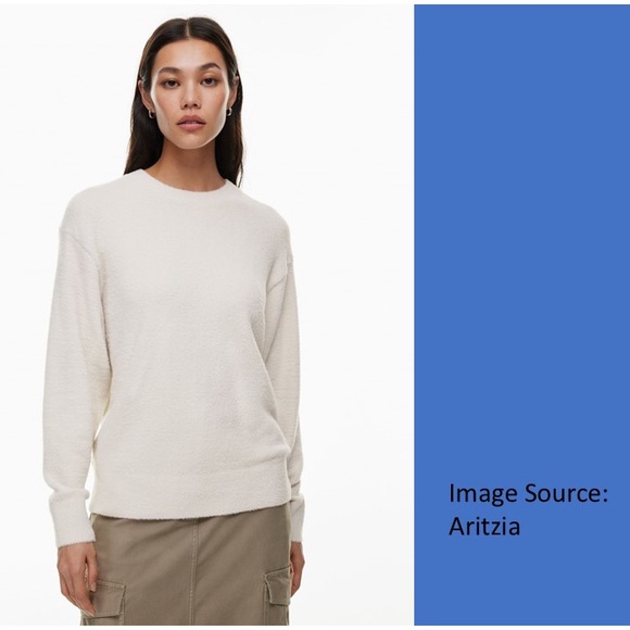 Wilfred Free soft timeless sweater, cream, large, fits more like M - Picture 2 of 9